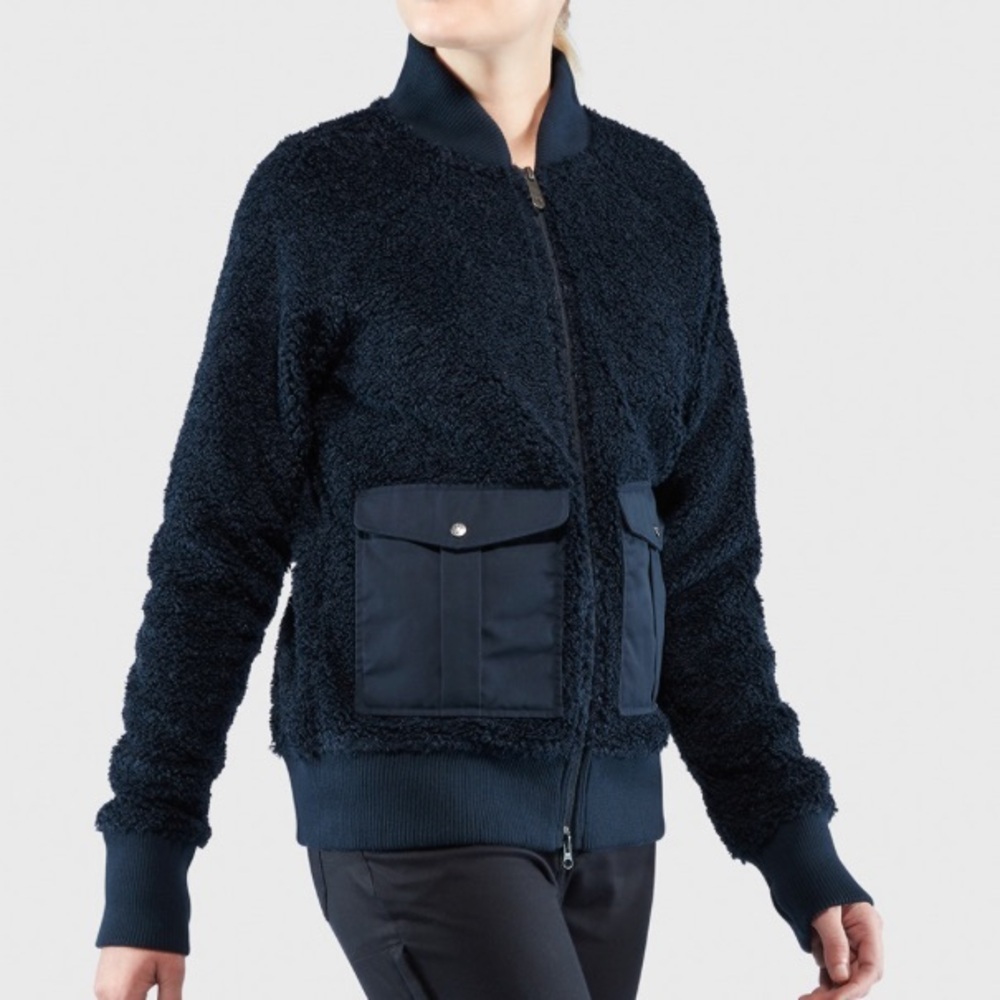 FJALLRAVEN Women’s Greenland Pile Navy Jacket‎ Sz M
